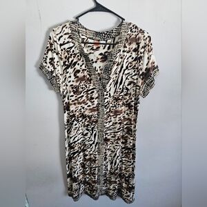 Calvin‎ Klein Leopard Print rayon and Lycra dress. Sz. M